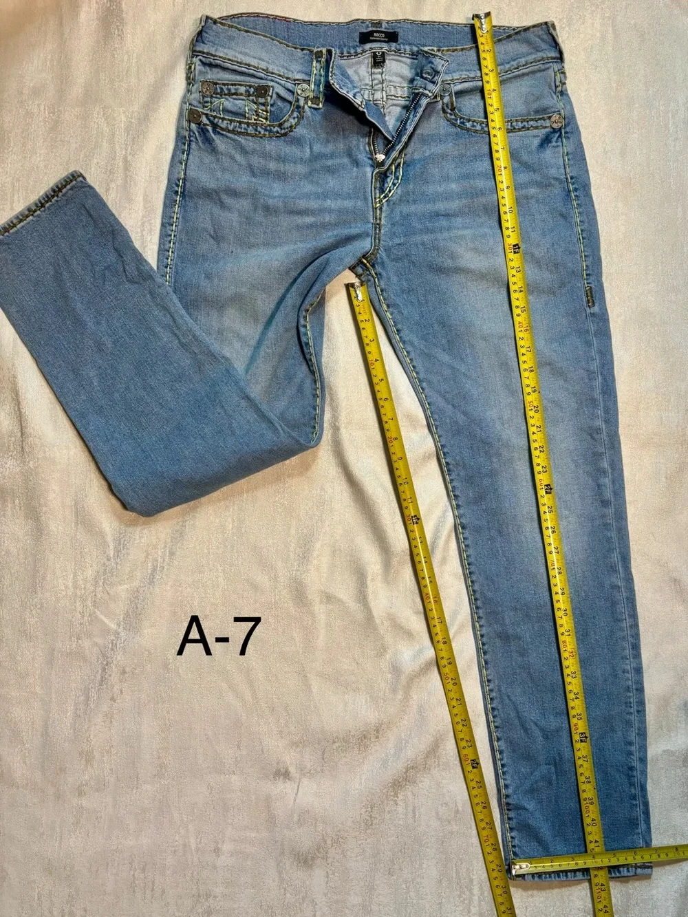 True Religion Men's Light Blue Slim Straight Jeans